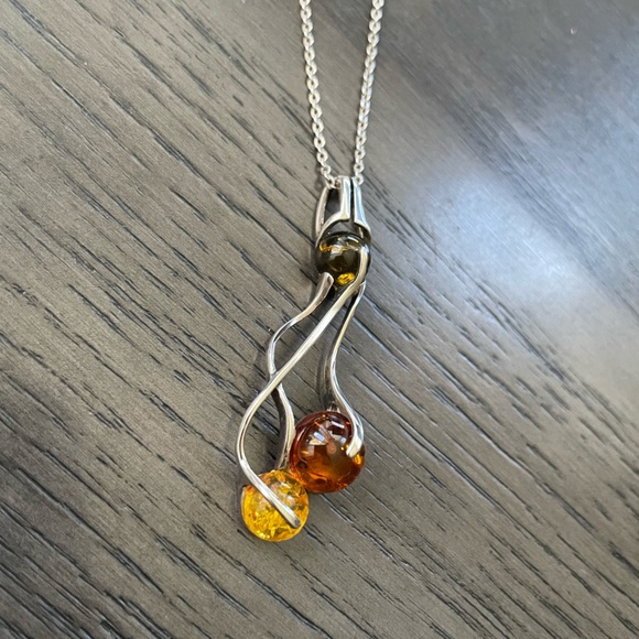 Amber Wave Sterling Silver Pendant - Picture 6 of 14